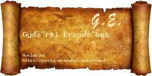 Györki Erzsébet névjegykártya